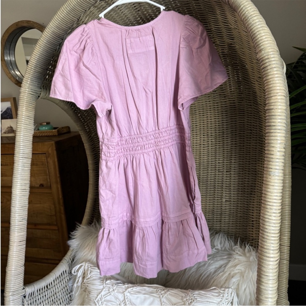 Anthropologie Blush Pink Short Sleeve Smocked Mini Dress - Picture 3 of 4